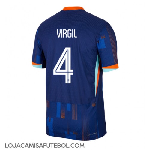 Camisa de Futebol Holanda Virgil van Dijk #4 Equipamento Secundário Europeu 2024 Manga Curta